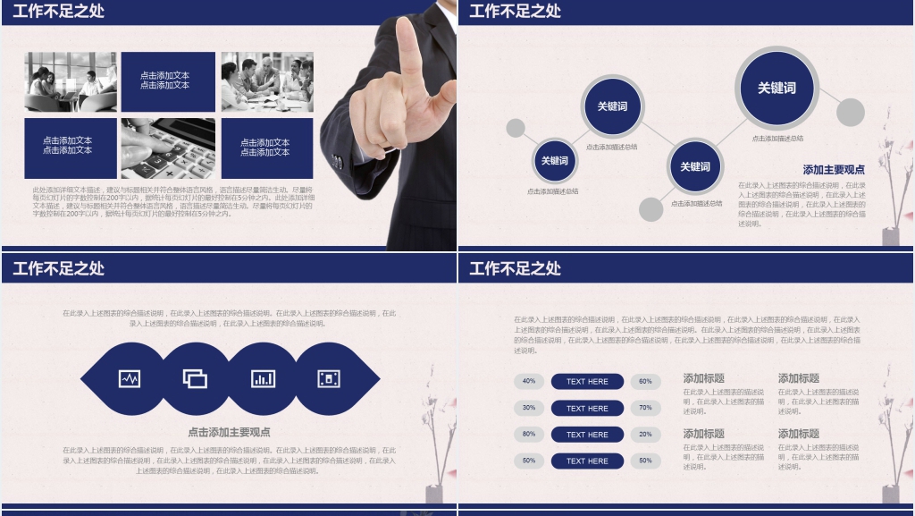 蓝色大气个人述职报告商务模板