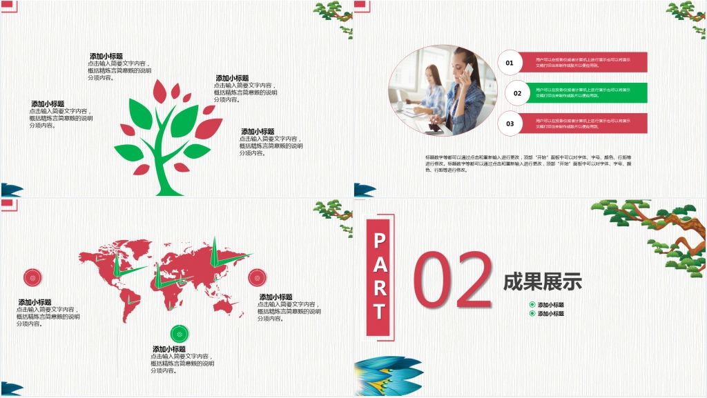 文艺风格商务述职报告PPT模板