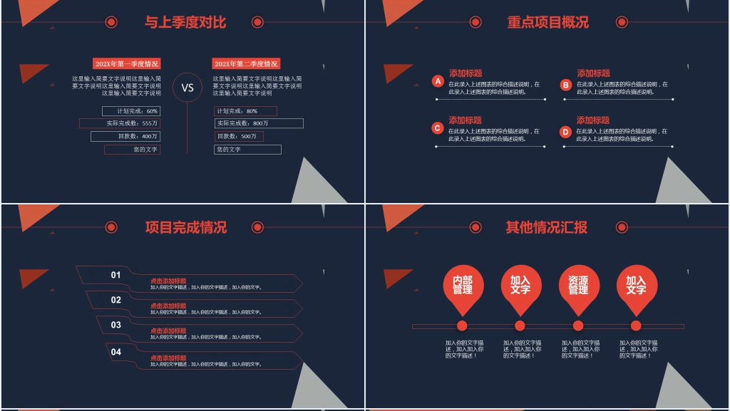 黑红色简约述职报告PPT模板