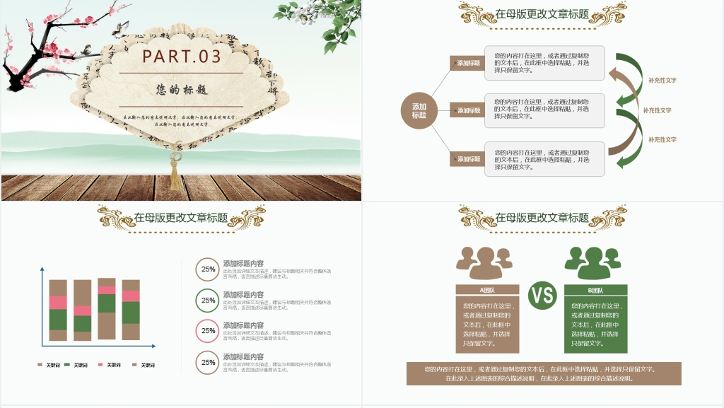 清新简约述职报告PPT模板