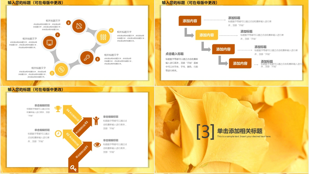 金色简约述职报告PPT模板