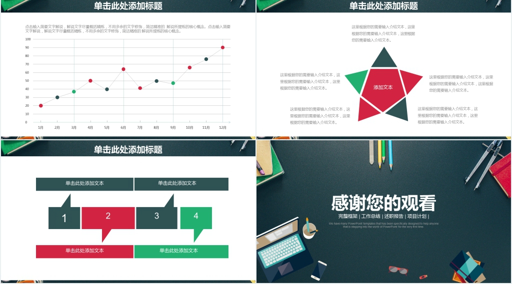 时尚商务办公动态年终工作总结汇报PPT
