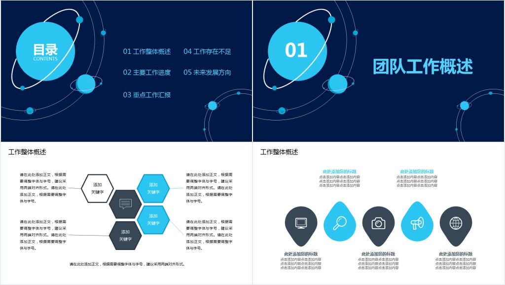 商务科技年度工作汇报动态PPT