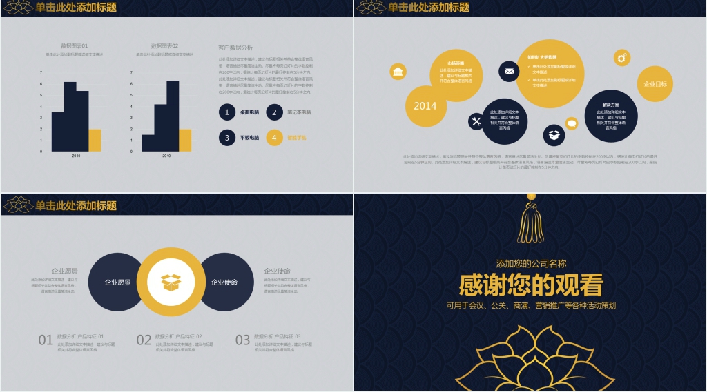 时尚商务公司年终报告计划总结PPT
