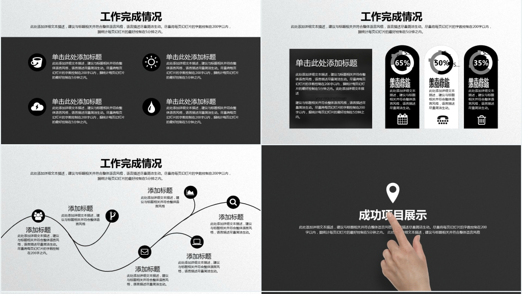 黑色简约大气总结汇报PPT模板