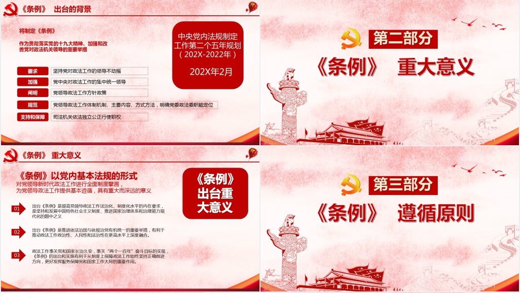 中国共产党政法工作条例PPT模板
