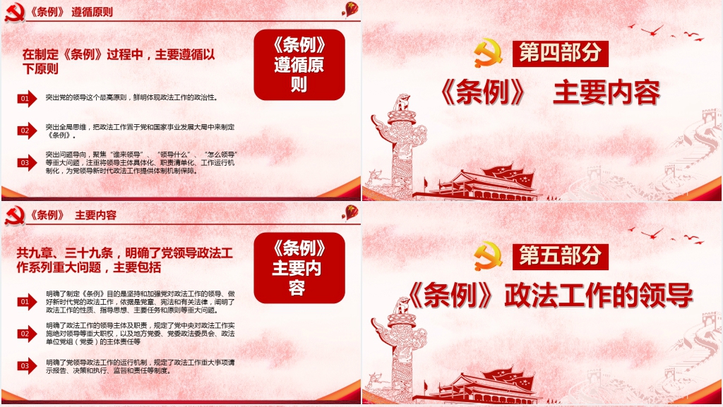 中国共产党政法工作条例PPT模板