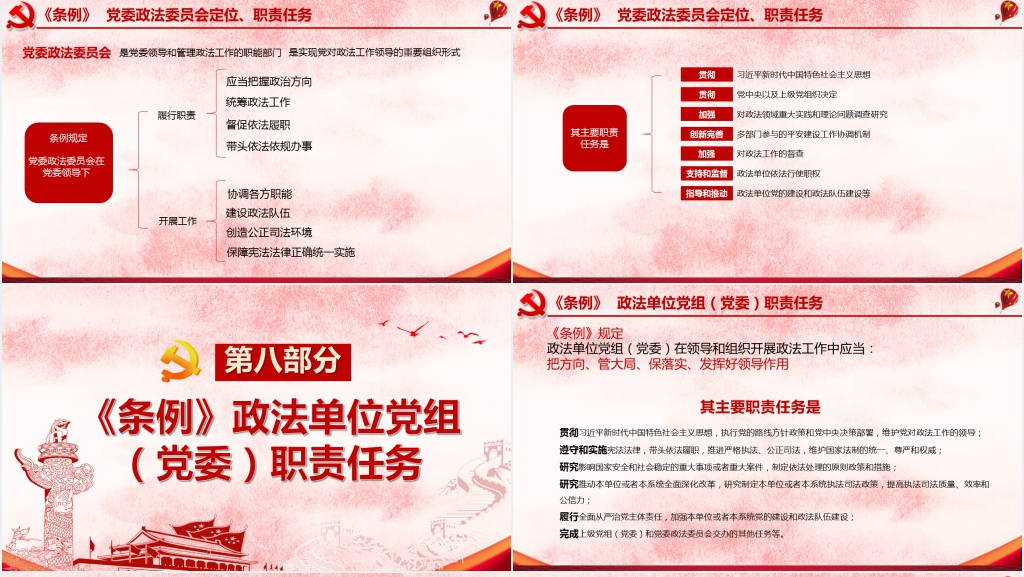 中国共产党政法工作条例PPT模板