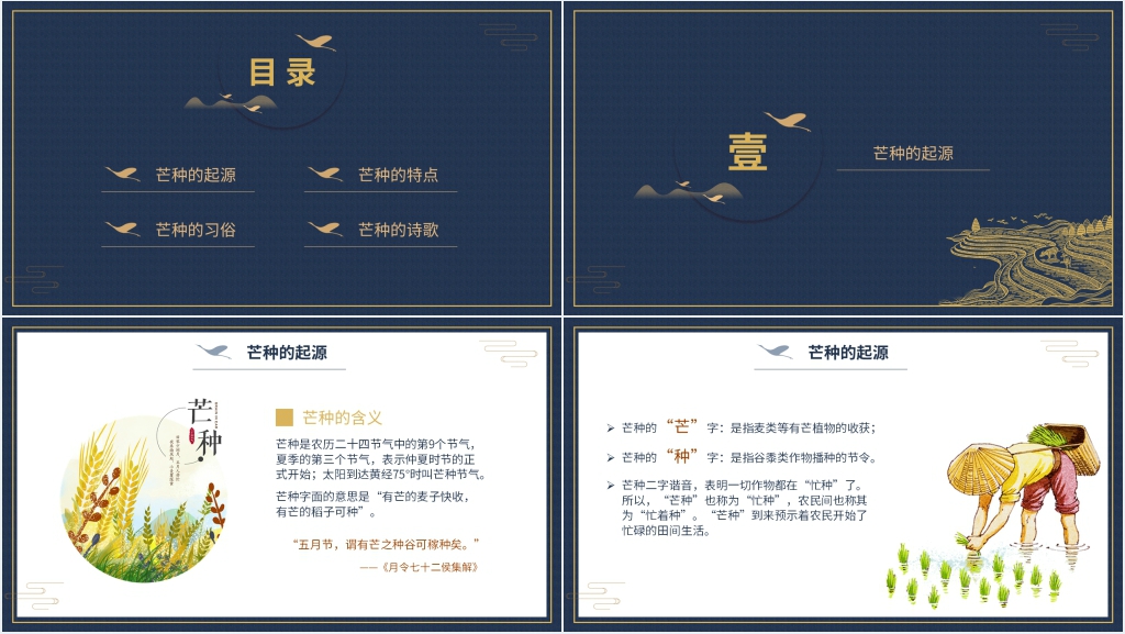 芒种节气的特点和风俗PPT模板 芒种节气的特点和风俗PPT模板