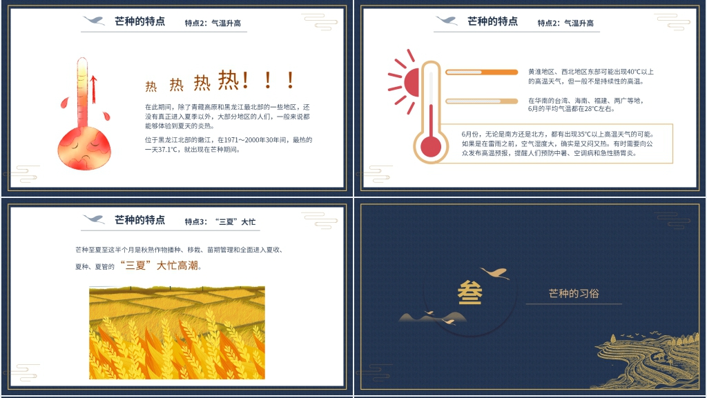 芒种节气的特点和风俗PPT模板 芒种节气的特点和风俗PPT模板