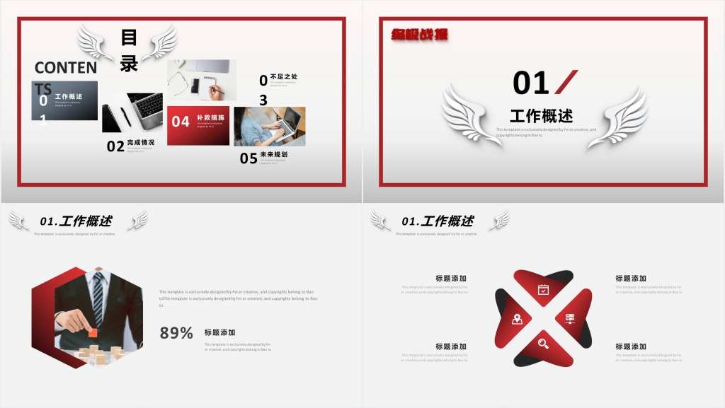 简约企业销售部门年终总结述职报告PPT