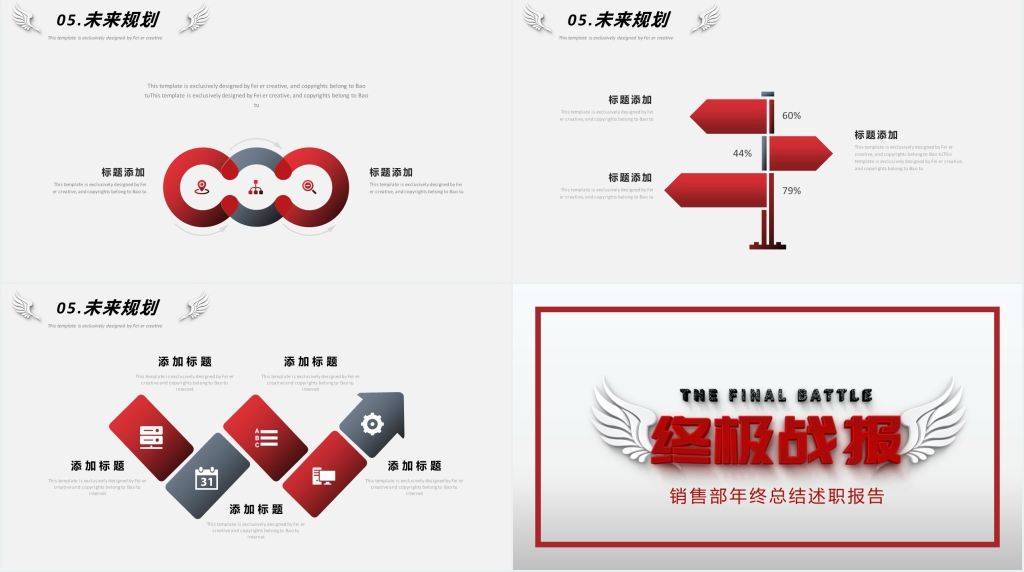 简约企业销售部门年终总结述职报告PPT