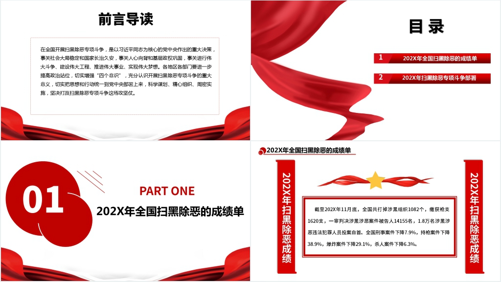 深化扫黑除恶行动扫黑攻坚年PPT模板