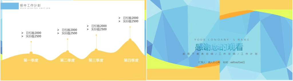 几何创意商务工作汇报PPT模板