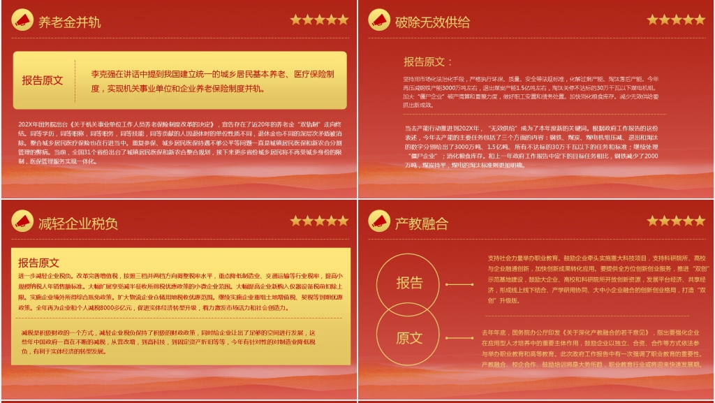 解读两会政府工作报告PPT模板
