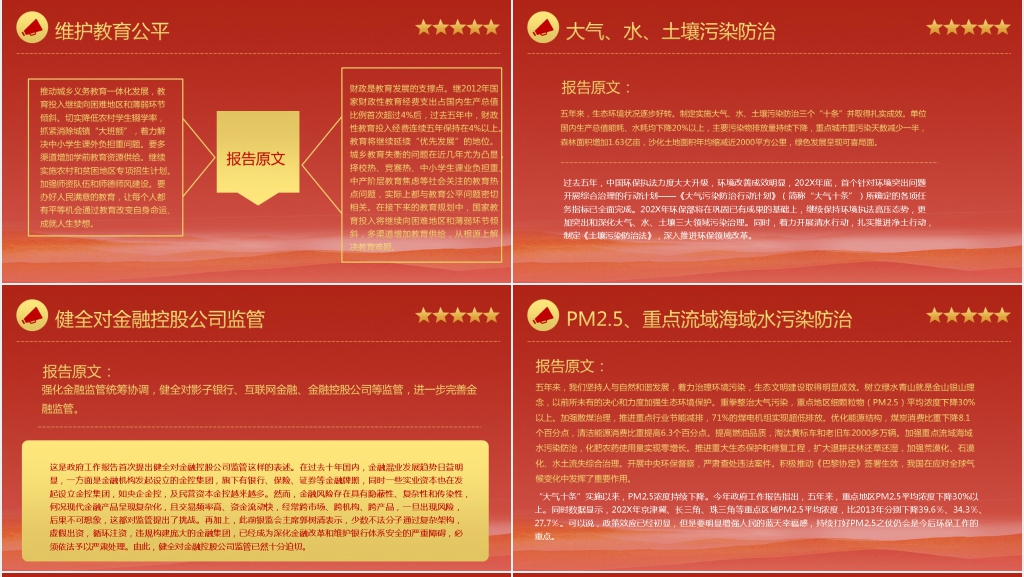 解读两会政府工作报告PPT模板