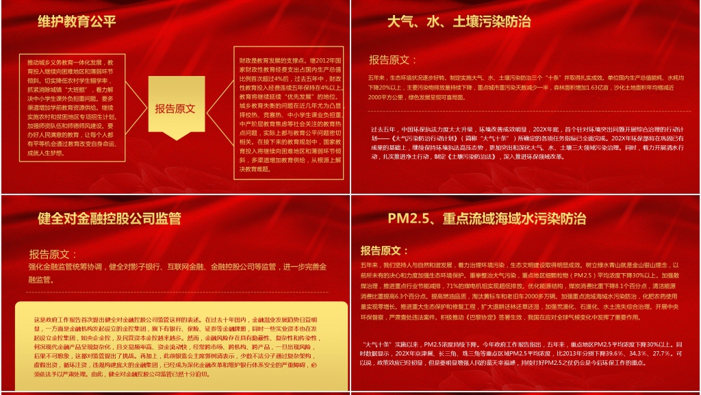 两会报告亮点党课PPT模板
