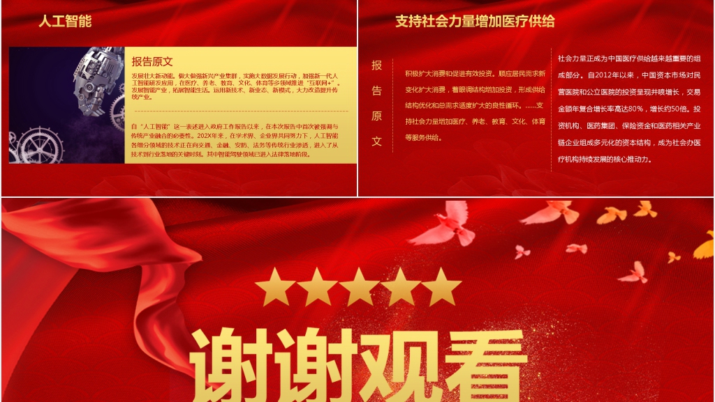 两会报告亮点党课PPT模板