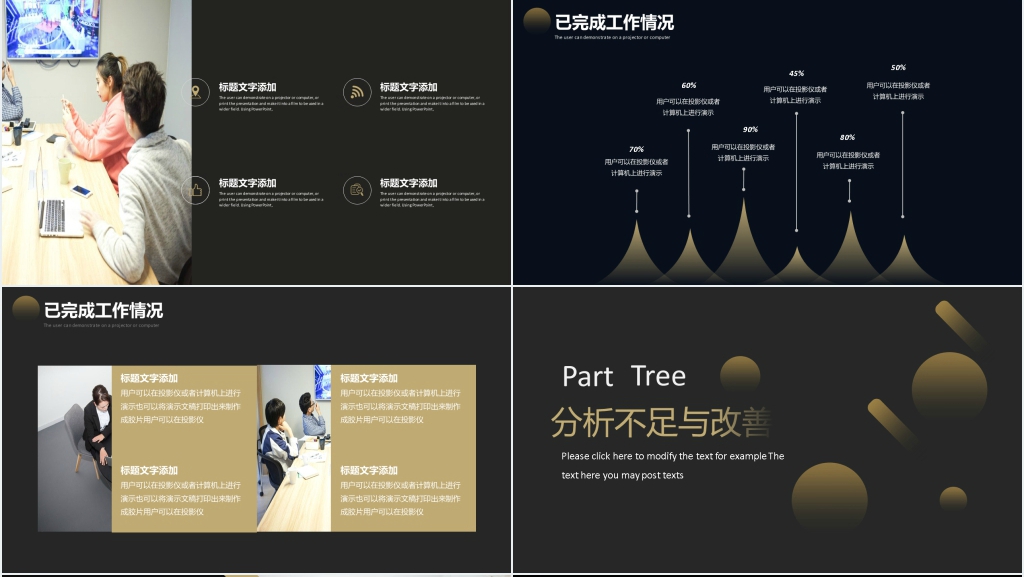 黑色系商务项目汇报PPT模板
