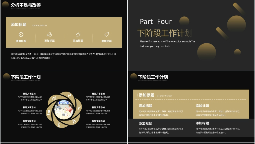 黑色系商务项目汇报PPT模板