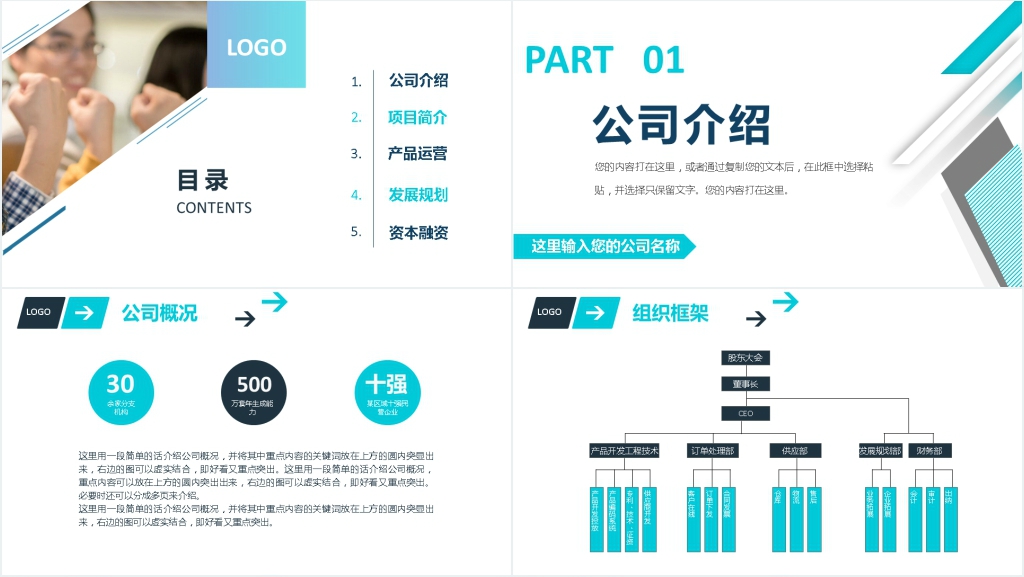稳重简约公司简介企业宣传项目融资PPT