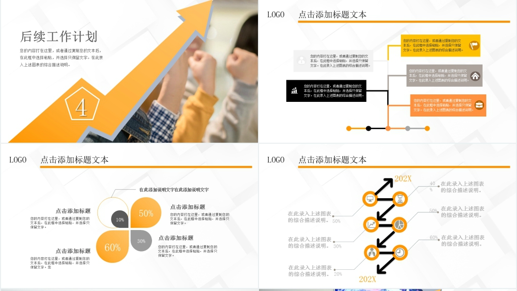 橙色商务汇报工作总结述职报告PPT模板