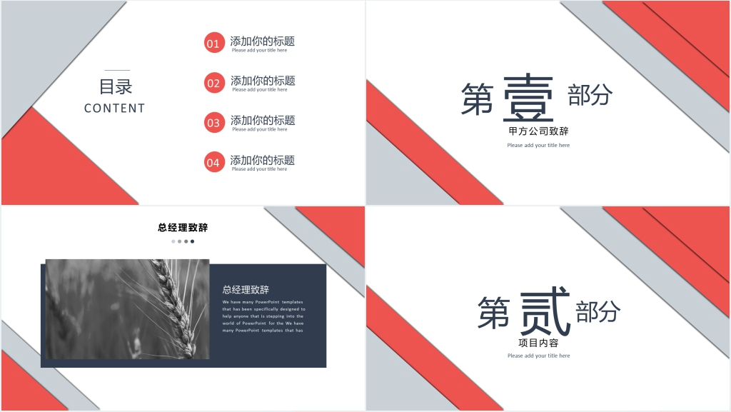 红蓝简约项目启动会PPT模板