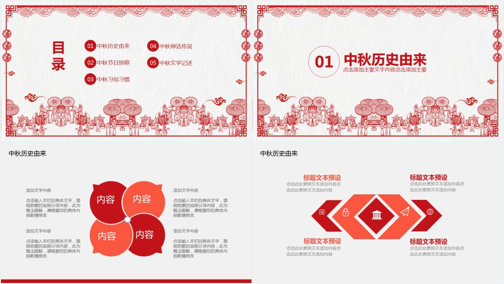 中国传统中秋佳节习俗动态PPT