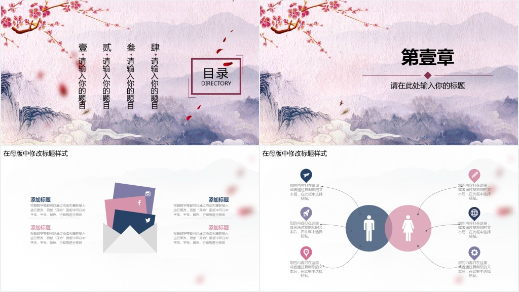 中国风述职报告PPT模板