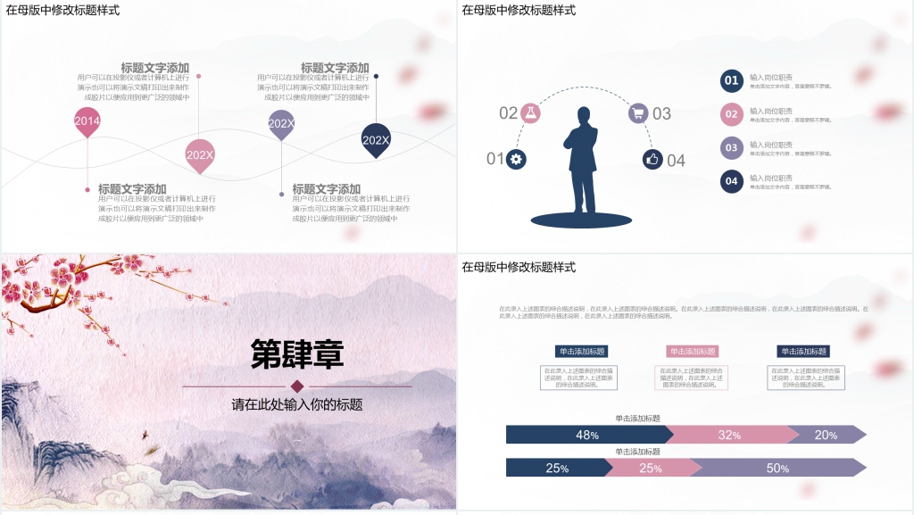 中国风述职报告PPT模板