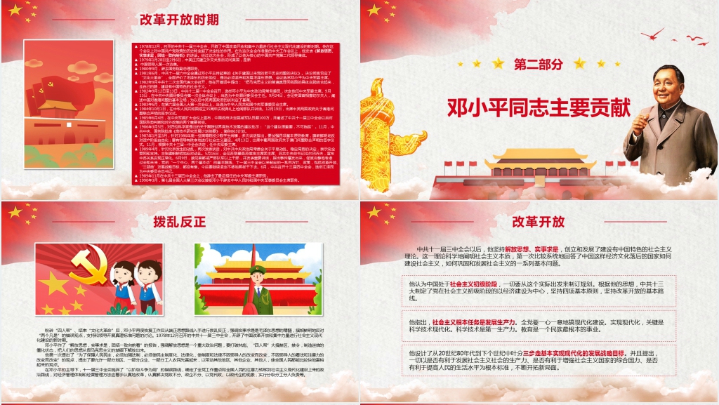 纪念邓小平诞辰114周年PPT模板