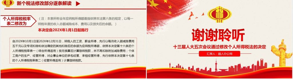 个税改革方案解读PPT模板