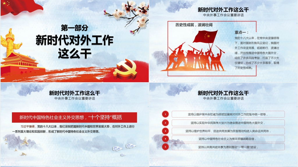 学习贯彻中央外事工作会议精神PPT模板