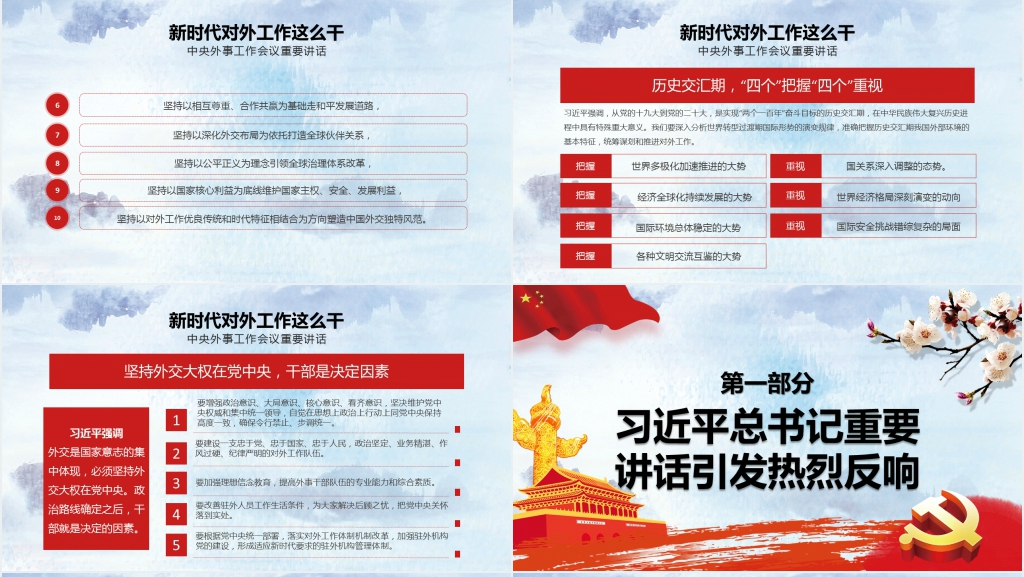 学习贯彻中央外事工作会议精神PPT模板