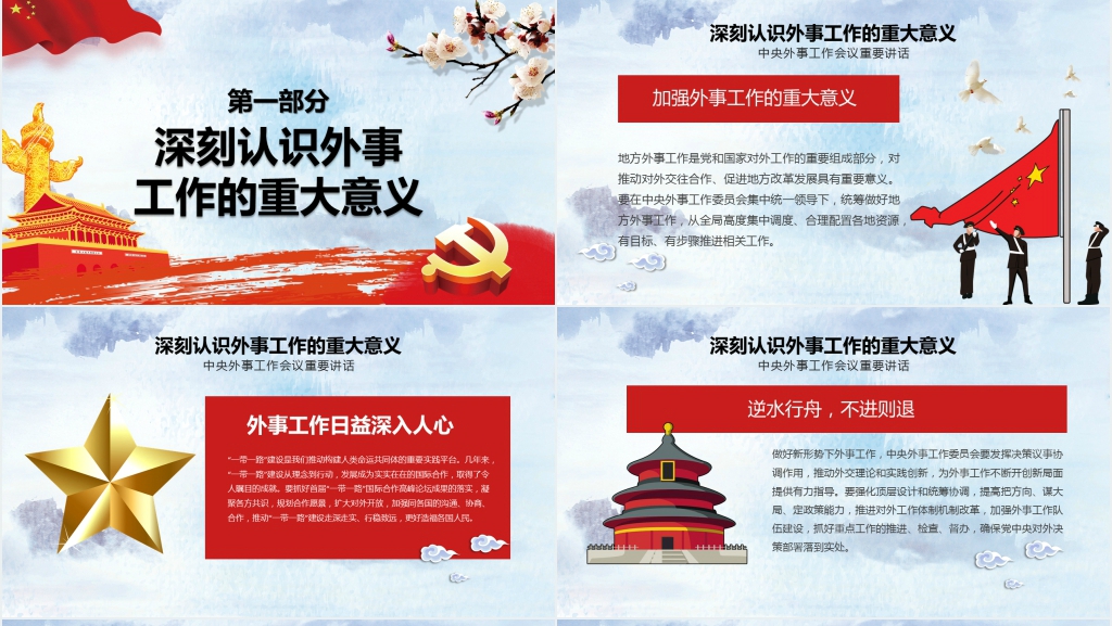 学习贯彻中央外事工作会议精神PPT模板