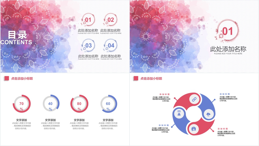 创意花纹年度工作总结汇报PPT模板