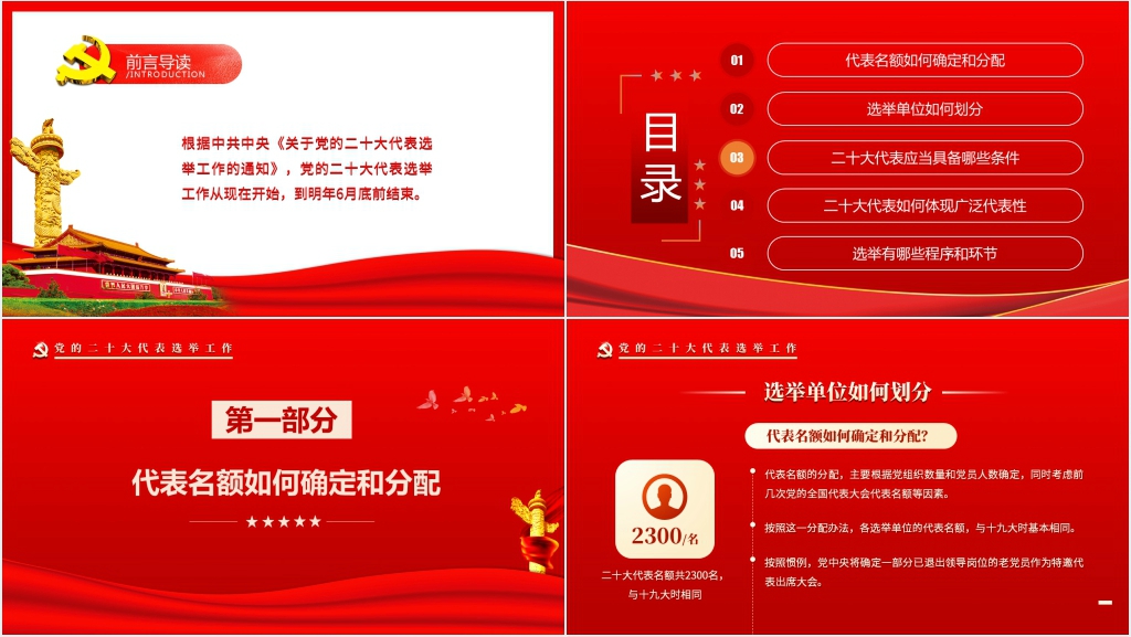 二十大代表怎么选PPT党课 二十大代表怎么选PPT党课