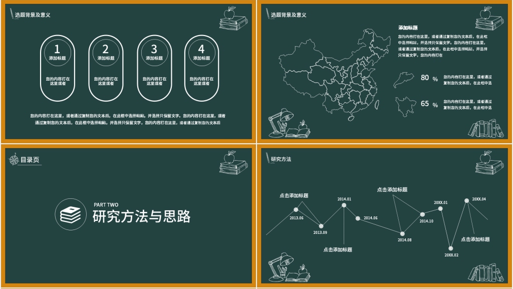 黑板风论文答辩PPT模板 黑板风论文答辩PPT模板