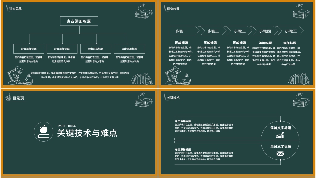 黑板风论文答辩PPT模板 黑板风论文答辩PPT模板
