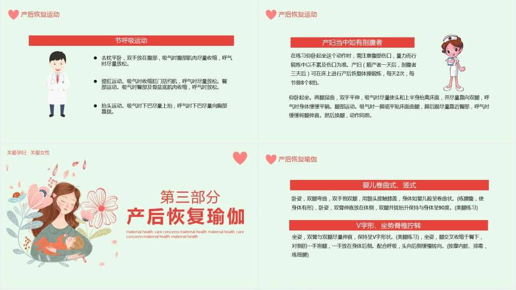 产妇产后恢复健康知识宣教PPT课件
