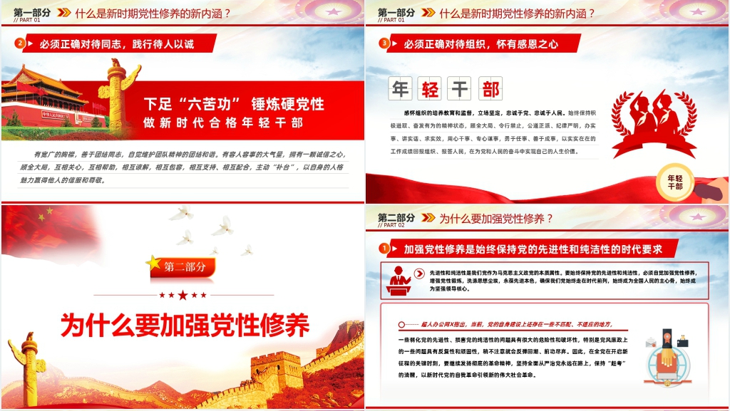 下足“六苦功”锤炼硬党性做新时代合格年轻干部PPT模板 下足“六苦功”锤炼硬党性做新时代合格年轻干部PPT模板