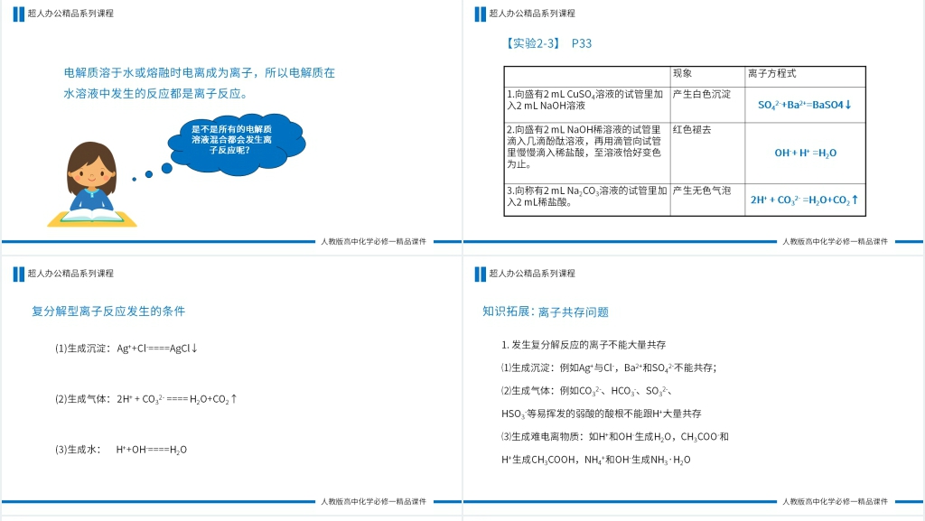 高一必修一《离子反应及其发生的条件》PPT课件 高一必修一《离子反应及其发生的条件》PPT课件