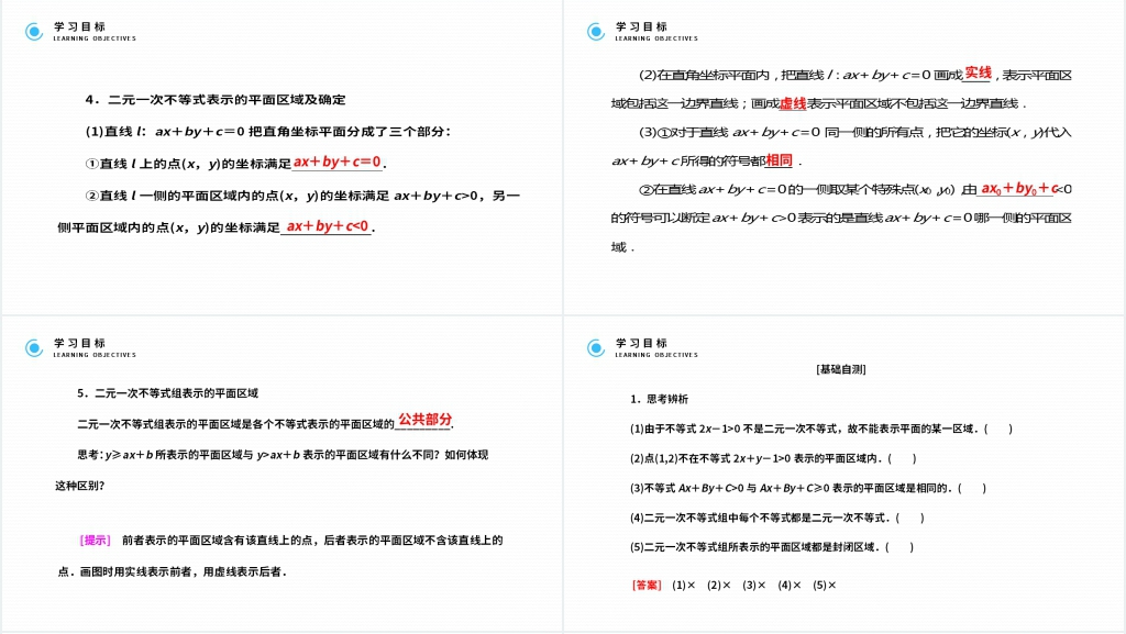 高二年级上册《 二元一次不等式与简单的线性规划问题》PPT课件 高二年级上册《 二元一次不等式与简单的线性规划问题》PPT课件