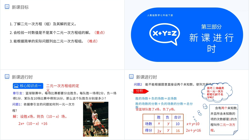 七年级初一下册《二元一次方程组》教学PPT课件 七年级初一下册《二元一次方程组》教学PPT课件