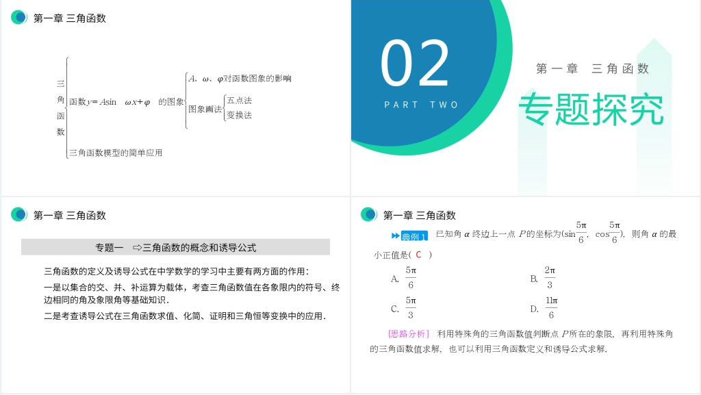 高一年级下册《三角函数章末整体提升》PPT课件 高一年级下册《三角函数章末整体提升》PPT课件