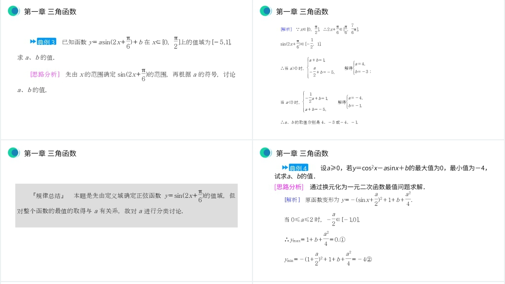 高一年级下册《三角函数章末整体提升》PPT课件 高一年级下册《三角函数章末整体提升》PPT课件