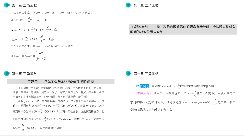 高一年级下册《三角函数章末整体提升》PPT课件 高一年级下册《三角函数章末整体提升》PPT课件