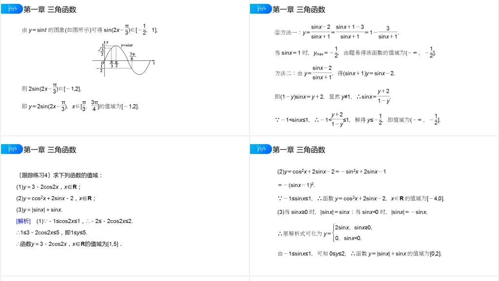 高一年级下册《正弦函数余弦函数的性质》第二课时PPT课件 高一年级下册《正弦函数余弦函数的性质》第二课时PPT课件