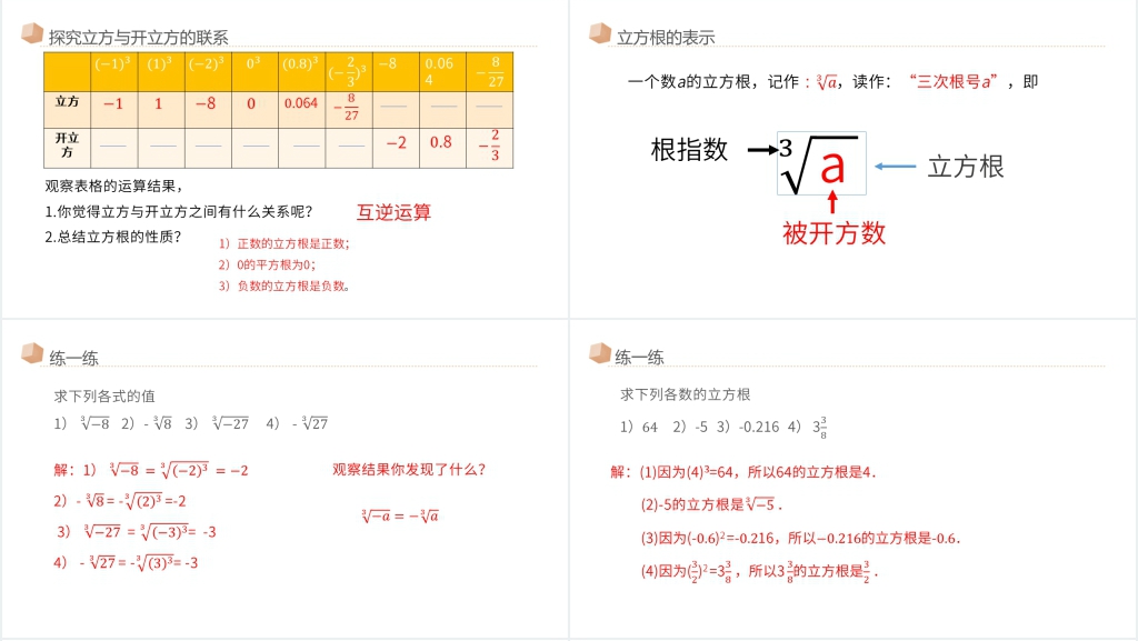 七年级初一下册《立方根》PPT课件