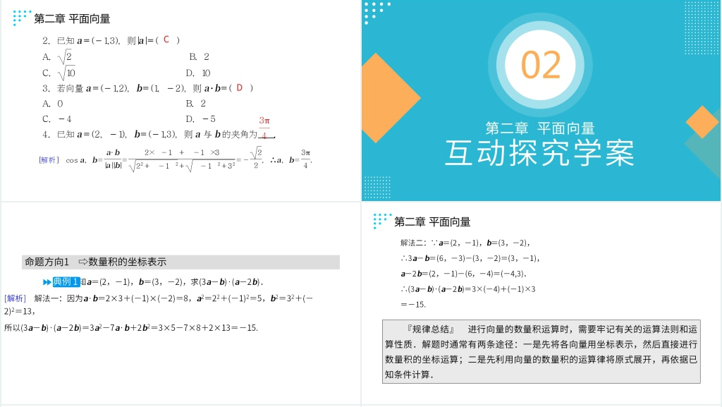 高一年级下册《平面向量数量积的坐标表示模夹角》PPT课件 高一年级下册《平面向量数量积的坐标表示模夹角》PPT课件
